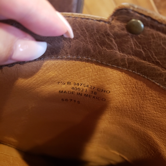 Frye Company Melissa Stud Back Zip Up in Cognac. - Picture 5 of 9